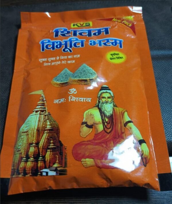 shivam vibhuti bhasm Vibhuti Bhasm, also known as sacred ash, is a divine substance used in Hindu rituals and spiritual practices. Made by burning dried sacred woods, cow dung cakes, and herbal samidha in a Havan or Yagya, this energized ash holds immense spiritual power. Applying Vibhuti on the forehead is believed to invite good luck, divine blessings, protection from negativity, and enhancement of spiritual energy.